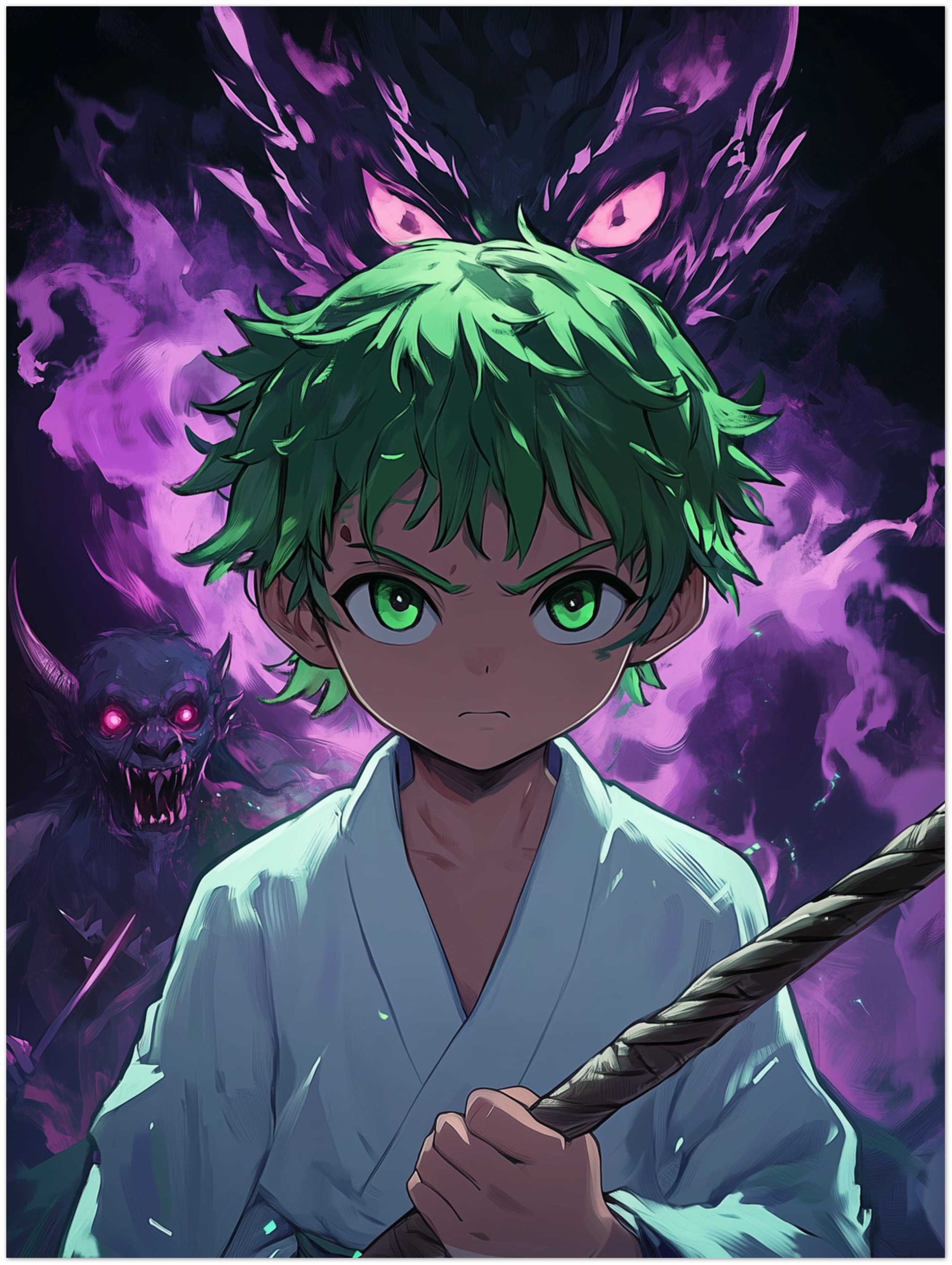 Mysticplate - Green Anime Boy - MysticPlates