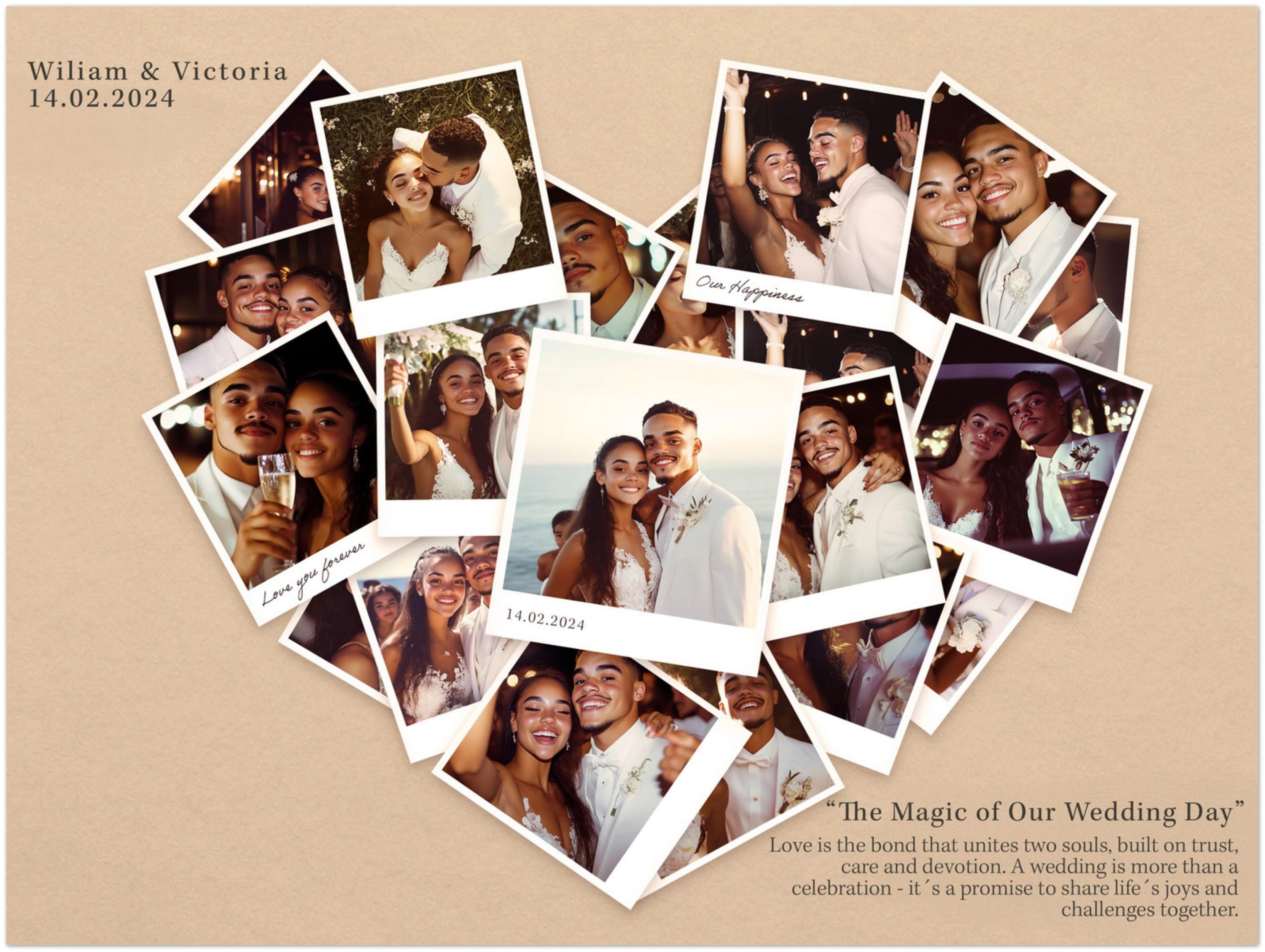 Mysticplate - Herzform Fotocollage Valentinstag Geschenk - MysticPlates