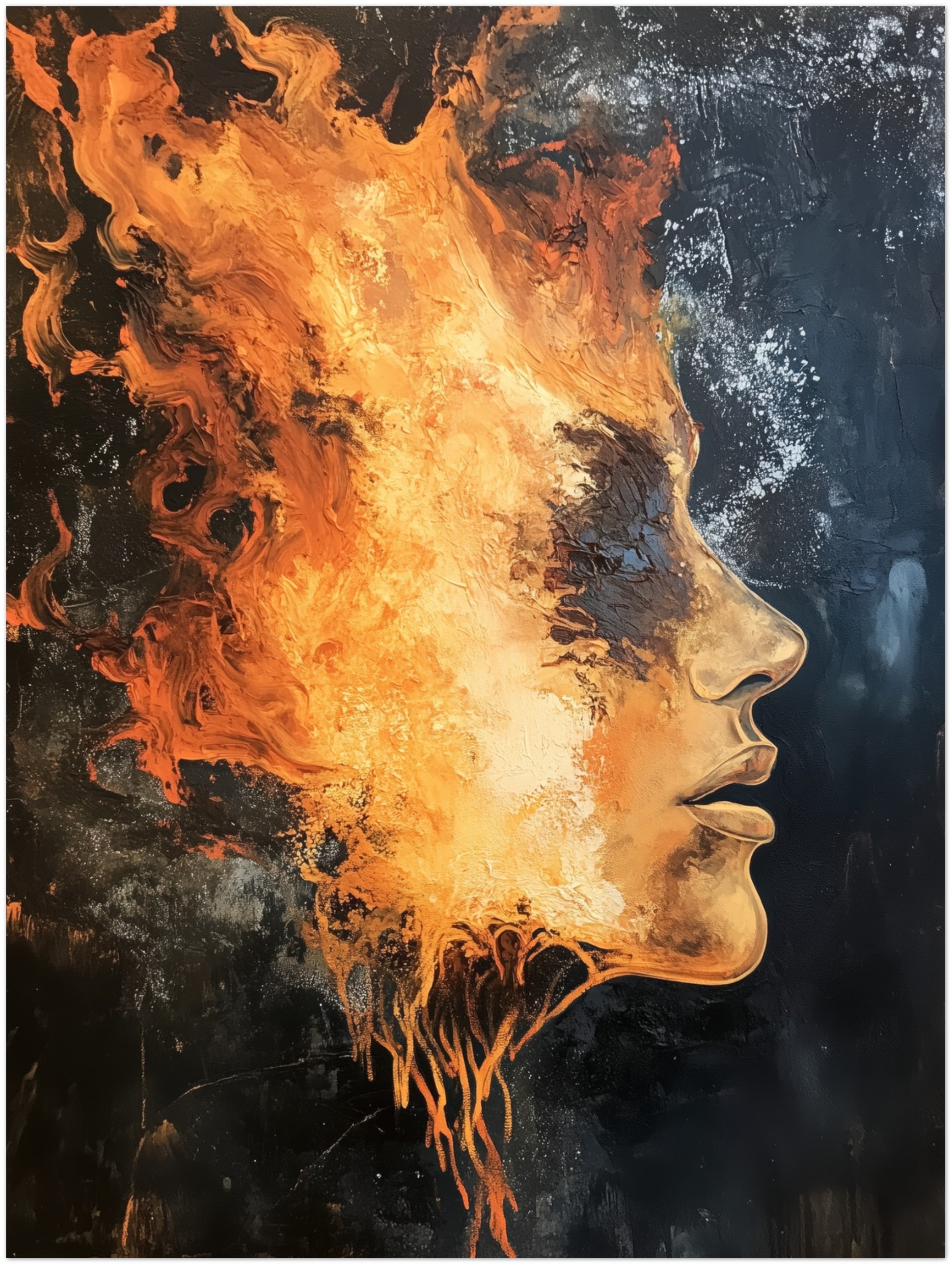 Mysticplate - Fire Face Abstract - MysticPlates