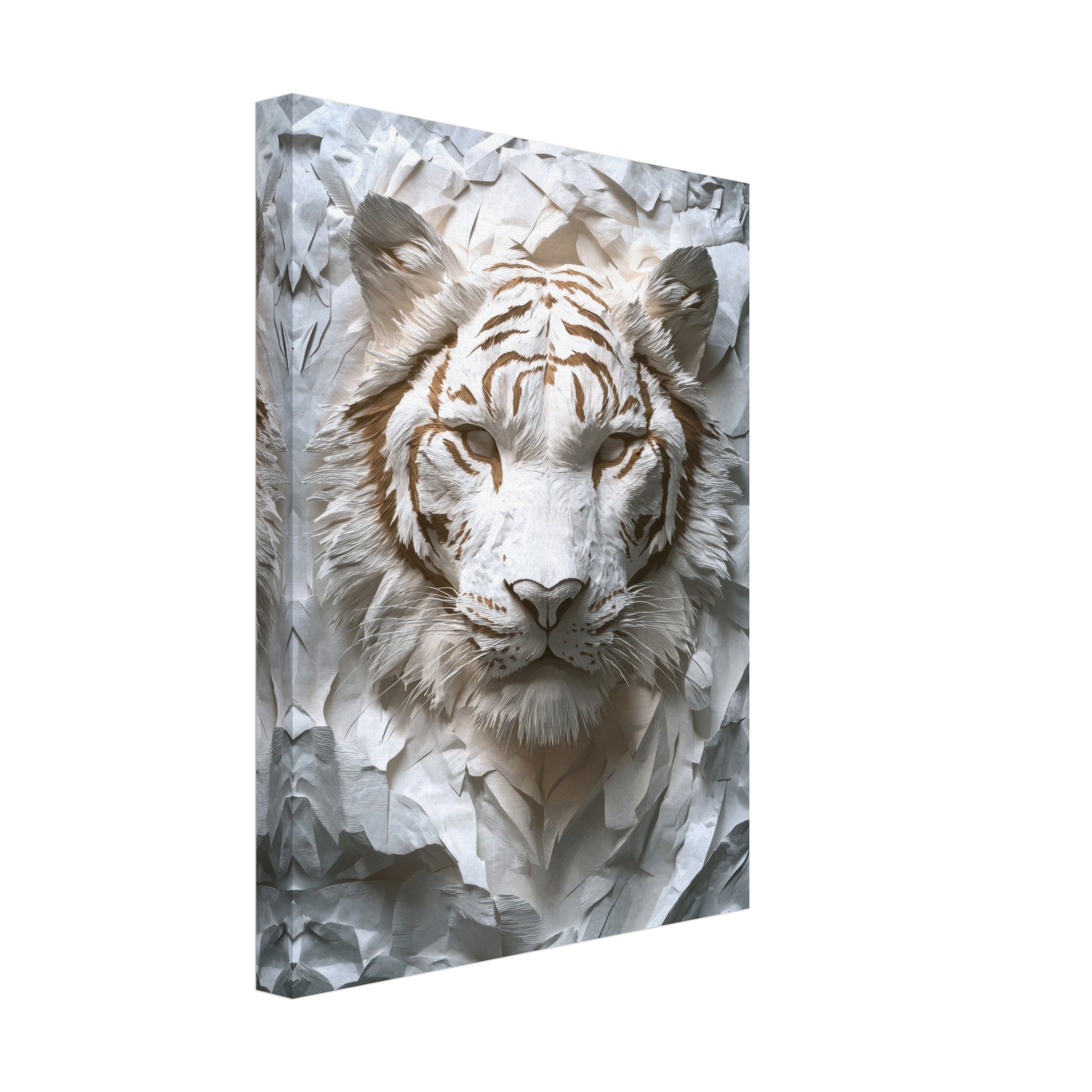 Mysticplate - Tiger Artwork White Abstract - MysticPlates