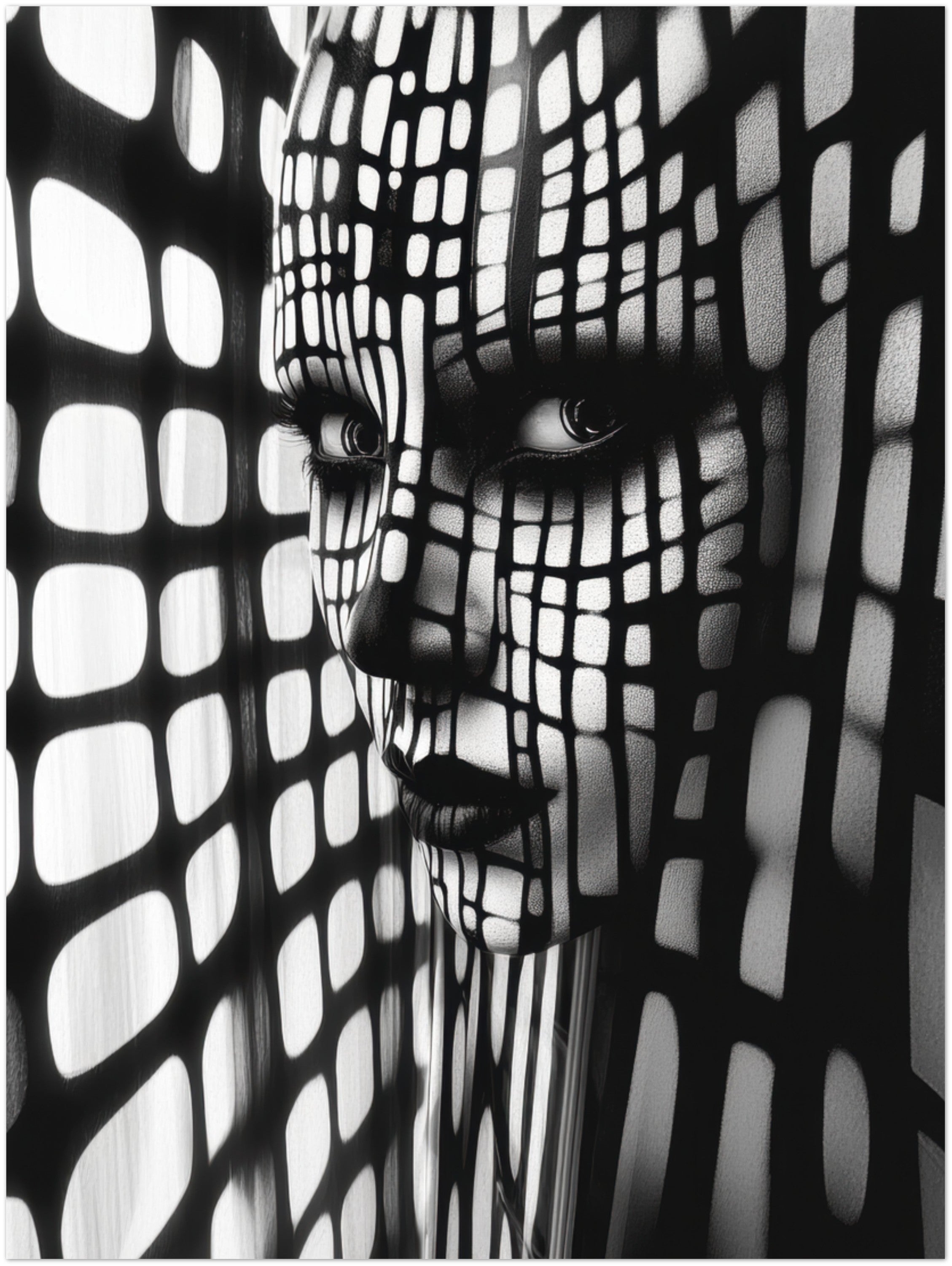 Mysticplate - Black White Abstract Face - MysticPlates