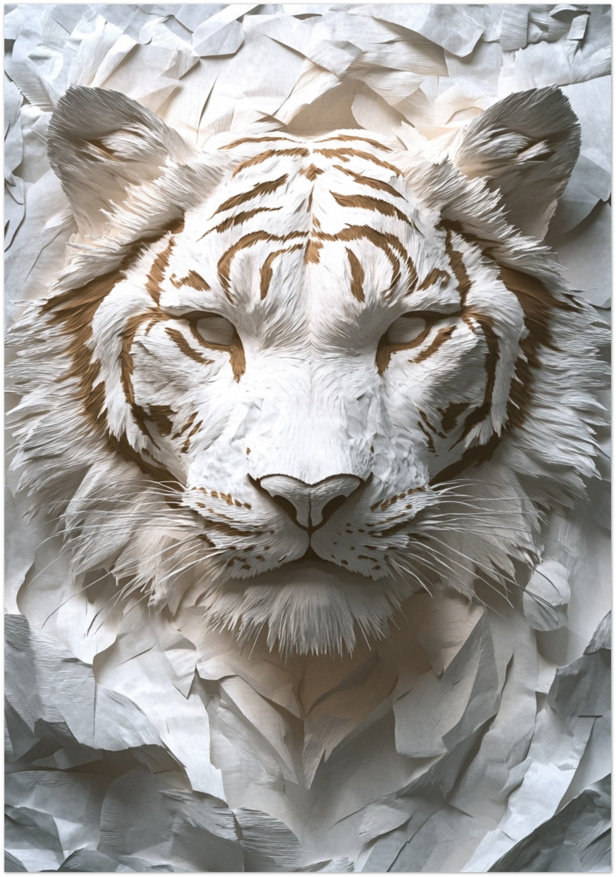 Mysticplate - Tiger Artwork White Abstract - MysticPlates