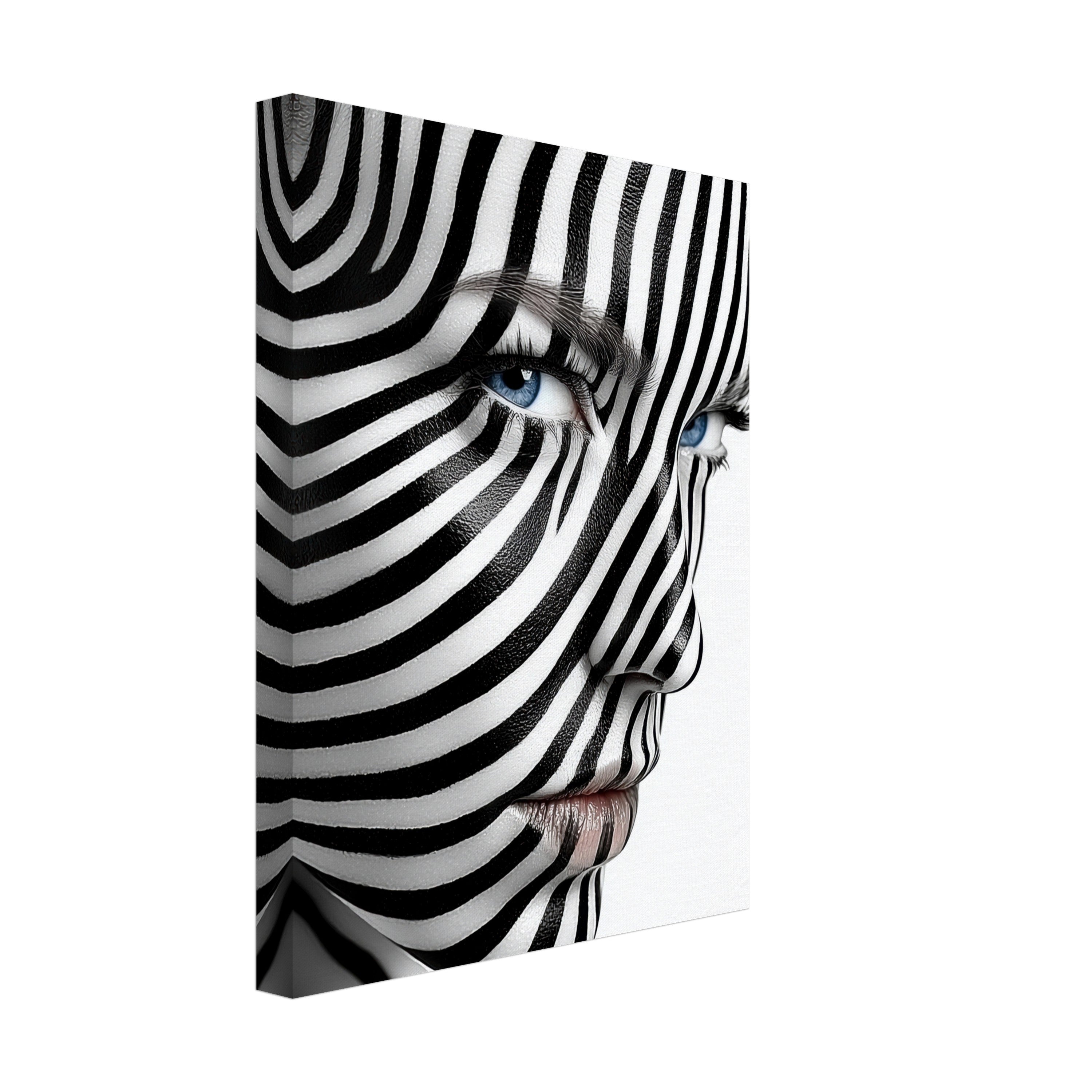 Mysticplate - Black Striped Face Abstract - MysticPlates