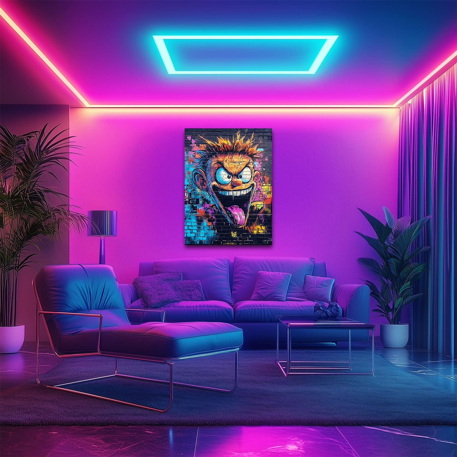 Mysticplate - Crazy Face Wallart - MysticPlates